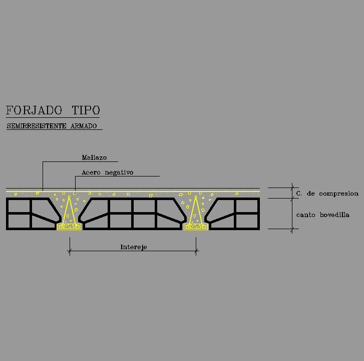 Bloque Autocad Forjado semirresistente armado